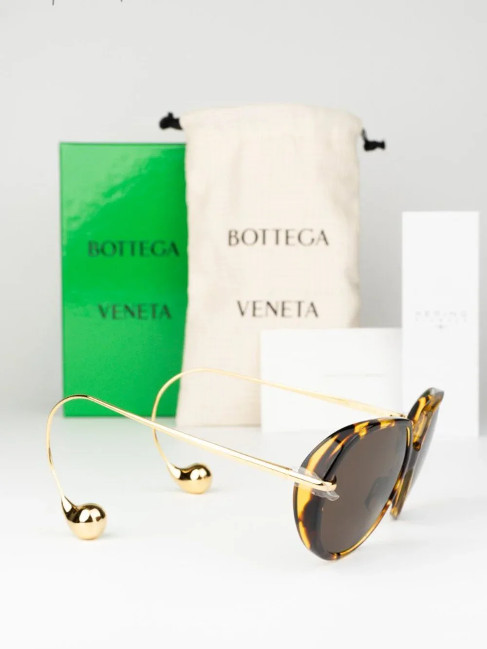 Bottega Veneta Women Sunglasses Havana Gold Brown BV1436S 002 NEW AUTHENTIC
